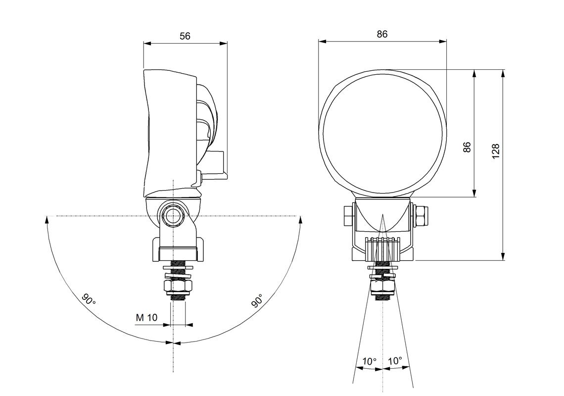 FARO DA LAVORO LED COMPATTO CONNETTORE DT